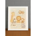 Ver imagem 4 de Quadro Decorativo Animais Fofos Safári Infantil com Vidro