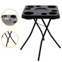 Ver imagem 1 de Mesa Petisqueira Tampo com 9 Cavidades Petiscos Desmontável Varandas Jardim Pescarias Camping