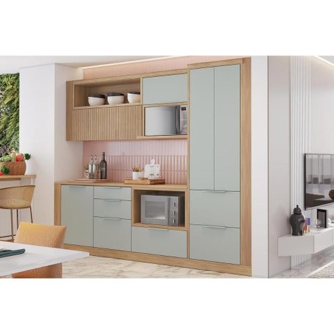 Cozinha Modulada Nesher Marquesa 10 Peças (2aéreos+2balcões+1paneleiro+5complementos) C6p69