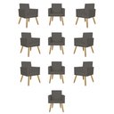 Ver imagem 1 de Kit 10 Poltronas Decorativa Recepção Oferta Courino Balaqui Cor:courino Cinza