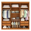 Ver imagem 5 de Guarda-Roupa Casal com 6 Portas e 4 Gavetas 219cm Multimóveis CR35493 Cinamomo/Off White