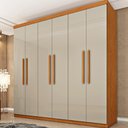 Ver imagem 1 de Guarda-Roupa Casal com 6 Portas e 4 Gavetas 219cm Multimóveis CR35493 Cinamomo/Off White