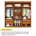 Ver imagem 7 de Guarda-Roupa Casal com 6 Portas e 4 Gavetas 219cm Multimóveis CR35493 Cinamomo/Off White