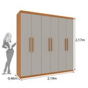 Ver imagem 4 de Guarda-Roupa Casal com 6 Portas e 4 Gavetas 219cm Multimóveis CR35493 Cinamomo/Off White