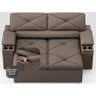 Sofá com Porta Copos Retrátil e Reclinável Pop 1,54m Velosuede Marrom - Netsofas - 5
