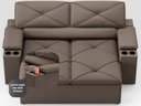 Ver imagem 5 de Sofá com Porta Copos Retrátil e Reclinável Pop 1,54m Velosuede Marrom - Netsofas