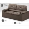Sofá com Porta Copos Retrátil e Reclinável Pop 1,54m Velosuede Marrom - Netsofas - 2