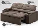 Ver imagem 3 de Sofá com Porta Copos Retrátil e Reclinável Pop 1,54m Velosuede Marrom - Netsofas