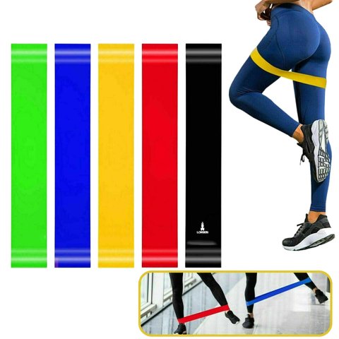 Kit 10x Faixas Elásticas Mini Band Resistentes Yoga Pilates Lorben