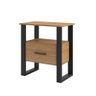 Mesa de Cabeceira Estilo Industrial 60cm com Gaveta 100% Mdf F37 Dalla Costa -freijó/preto Fosco - 2