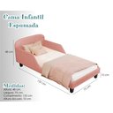 Ver imagem 3 de Cama Infantil Estofada Rosê Solteiro com Encosto Lateral Design Seguro e Confortável