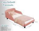 Ver imagem 3 de Cama Infantil Estofada Rosê Solteiro com Encosto Lateral Design Seguro e Confortável