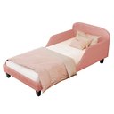 Ver imagem 2 de Cama Infantil Estofada Rosê Solteiro com Encosto Lateral Design Seguro e Confortável