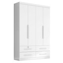 Ver imagem 2 de Guarda Roupa Solteiro Maximus Plus 4 Portas com Cômoda Sapateira Genova Plus Branco-Zanzini