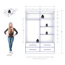 Ver imagem 3 de Guarda Roupa Solteiro Maximus Plus 4 Portas com Cômoda Sapateira Genova Plus Branco-Zanzini