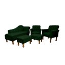 Ver imagem 1 de Kit Divâ Luiza 1.40 + 2 Poltronas Suelen + 2 Puff Retrô Luiz Xv Decorativo
