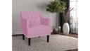 Ver imagem 3 de Poltrona Decorativa Alice Suede Rosa Pés Madeira Mz Decor