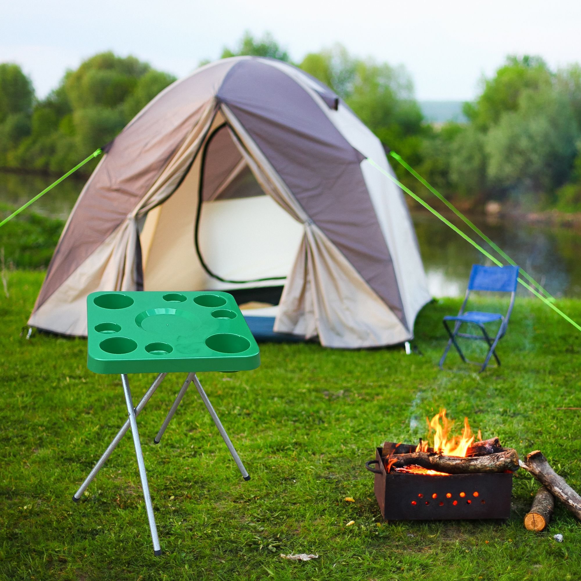 Mesa Dobravel para Petisco Piscina Praia Camping:verde - 3