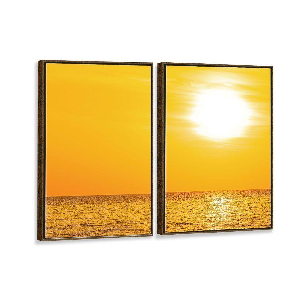 Kit 2 Telas Canvas Com Moldura Sol E Mar - 2
