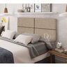 Cabeceira Viuva ou Solteirão em Cruz Estofada Suspensa para Quarto - 128 Cm - Palha Linho - 1