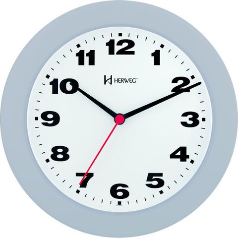Relógio de Parede 21cm Plástico 6103 Herweg Cinza