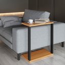 Ver imagem 2 de Mesa de Canto Lateral Decorativa Provence Industrial D03 Freijó Preto Fosco - Lyam Decor