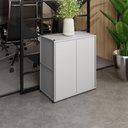 Ver imagem 1 de Armário Escritório Baixo 63cm X 36cm 2 Portas F5 Office Cor:cinza