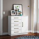 Ver imagem 2 de Cômoda 5 Gavetas 1 Porta Lily Branco