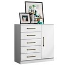 Ver imagem 1 de Cômoda 5 Gavetas 1 Porta Lily Branco