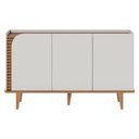 Ver imagem 1 de Cristaleira e Aparador Buffet para Sala Jurerê Off White Matte Freijó - Colibri