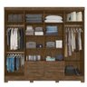 Guarda Roupa 8 Portas Com Espelho 4 Gavetas Castanho Wood - 3