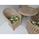 Ver imagem 2 de Conjunto 4 Cadeira e Mesa para Jardim Varanda Área Externa Fibra Sintética Tratamento Uv Cor Palha