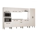 Ver imagem 2 de Armário de Cozinha Zella com Balcao para Pia e Cooktop 15 Portas 1 Gaveta Branco - Pnr Móveis