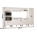 Ver imagem 4 de Armário de Cozinha Zella com Balcao para Pia e Cooktop 15 Portas 1 Gaveta Branco - Pnr Móveis