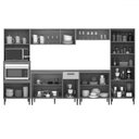 Ver imagem 3 de Armário de Cozinha Zella com Balcao para Pia e Cooktop 15 Portas 1 Gaveta Branco - Pnr Móveis