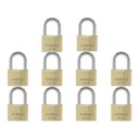 Ver imagem 1 de 10 Cadeados Pado 20mm Latão Armário Bicicleta Malas-2 Chaves:Dourado