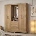 Ver imagem 5 de Conjunto de Guarda Roupa e Cômoda Boreal para Quarto 5 Portas 7 Gavetas Amêndola Demóbile