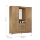 Ver imagem 2 de Conjunto de Guarda Roupa e Cômoda Boreal para Quarto 5 Portas 7 Gavetas Amêndola Demóbile