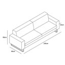 Ver imagem 3 de Sofá 4 Lugares 240 cm Flit Estilo Moderno Courissimo Pés em Aluminio Polido Yescasa