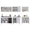 Ver imagem 6 de Armário de Cozinha Modulado de Canto 6 Peças Cp30 com Pia Inox Branco/preto - Lumil Lumil Móveis