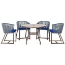 Ver imagem 1 de Mesa com 4 Cadeiras e Noronha Estofado 10 Trama Original Prata