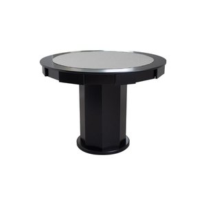 Mesa de Carteado com Gavetas e Porta Copos - 0,90x0,80 - com Xadrez - Grafite