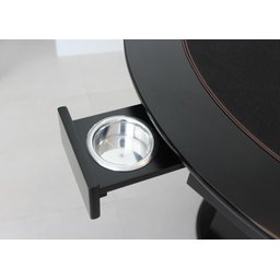 Mesa de Carteado com Gavetas e Porta Copos - 0,90x0,80 - com Xadrez - Grafite - 5