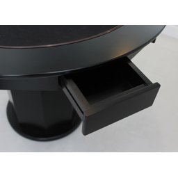 Mesa de Carteado com Gavetas e Porta Copos - 0,90x0,80 - com Xadrez - Grafite - 6