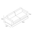 Ver imagem 3 de Sofá 3 Lugares 240cm Movie Estilo Moderno Linho Pés em Madeira Maciça Yescasa