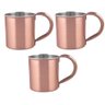 Kit 3 Canecas Lisa Moscow Mule Inox Rose Bronze Drink 250ml - 1