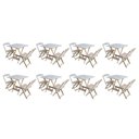 Ver imagem 1 de Kit 8 Conjuntos De Mesa Dobravel Com 2 Cadeiras De Madeira 70X70 - Sem Pintura - Marrom