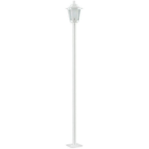 Poste Branco 171cm Alumínio Luminária Grega de Piso Externa E27 Termoplástico Lente Fosca Dital
