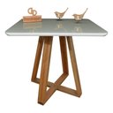 Ver imagem 1 de Mesa Jantar Base X Tampo Retangular Laca com Vidro 100x70cm Off White