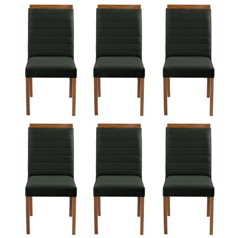 Kit 6 Cadeiras Decorativas Sala de Jantar Luxo Sueli Facto Verde - Mozzelar